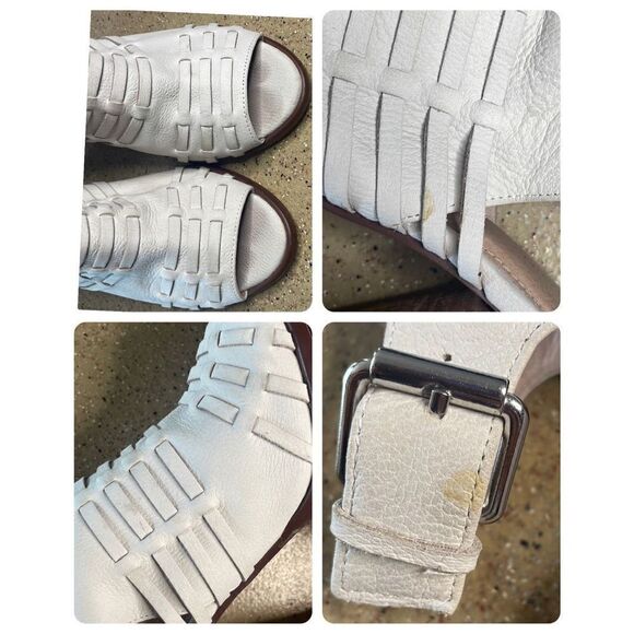 Caslon Martin Leather Open Toe Slingback Sandals 7 Bone - Picture 12 of 16